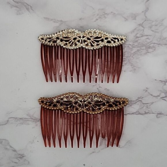 VINTAGE/ Antique Side Combs Hair Barrett Accessories - Picture 7 of 10